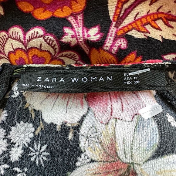 ZARA | NWOT PATCHWORK FLORAL PAISLEY BOHO MIDI DRESS ASYMMETRICAL HEM | MEDIUM - Picture 12 of 14